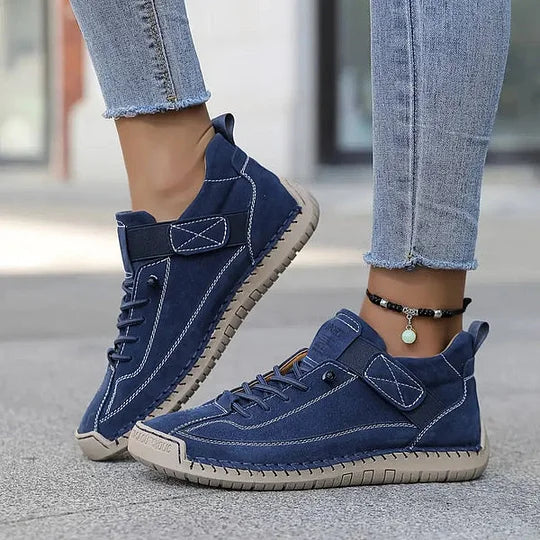 Damen-Sneaker aus Leder mit Schnürung – Bequeme und stützende Laufschuhe