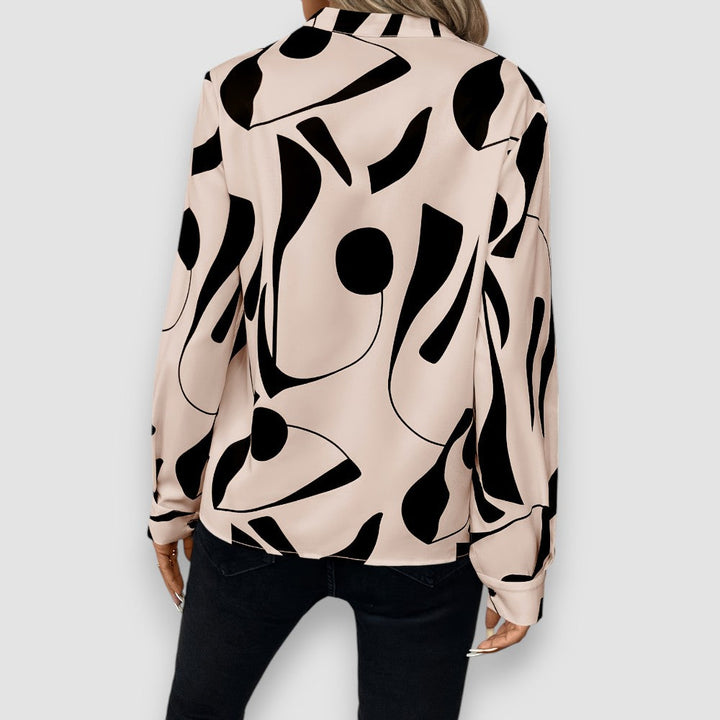 Damen V Ausschnitt Seidenbluse