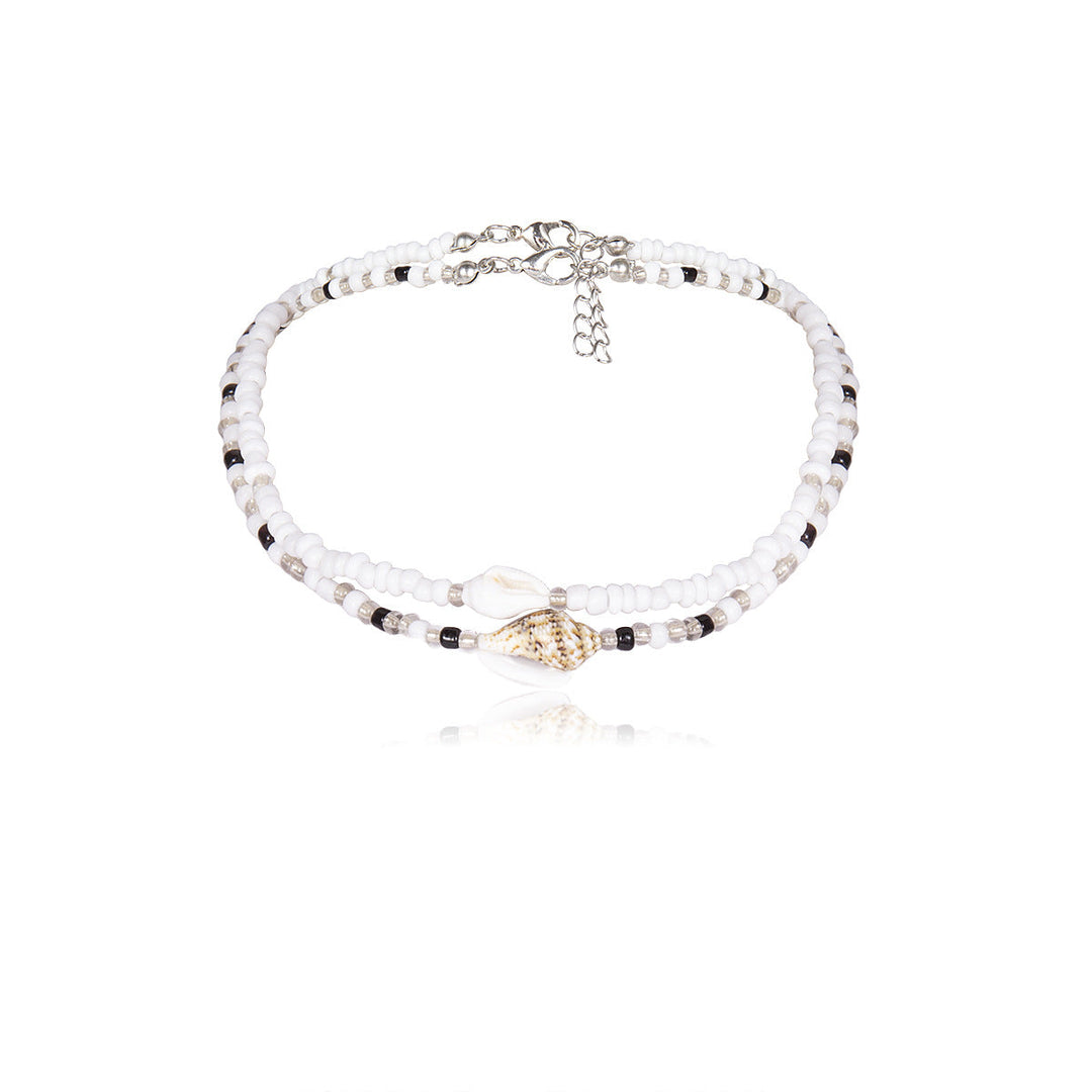 Damen Elegante Mehrschichtige Halskette Mit Perlen Und Muscheln – Boho Chic Statement Schmuck