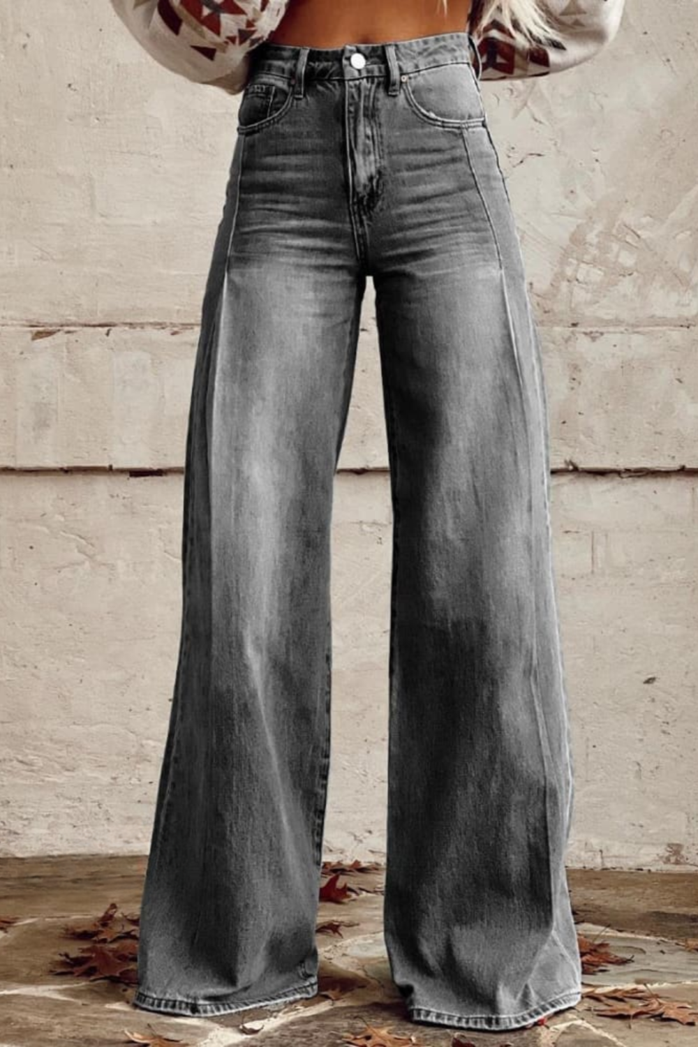 Stylische Damenhose aus verblasstem Denim