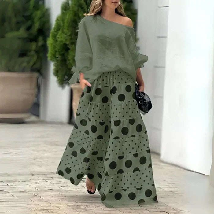 Damen Zweiteiliges Maxi Outfit Set
