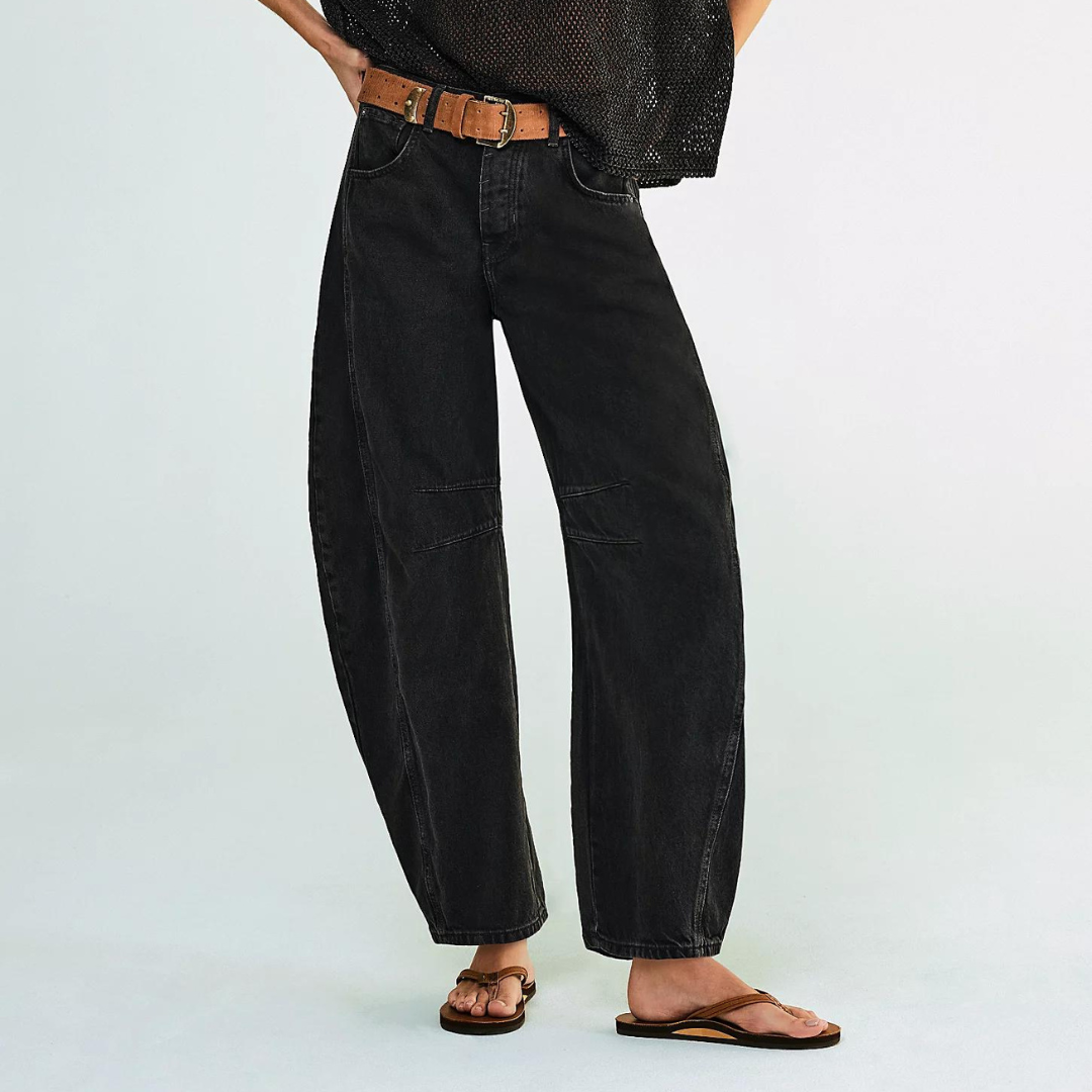 Damen Baggy Jeans Mit Hoher Taille