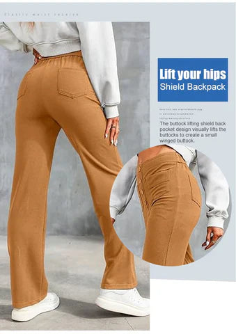 Damen Stretchhose Mit Hohem Bund
