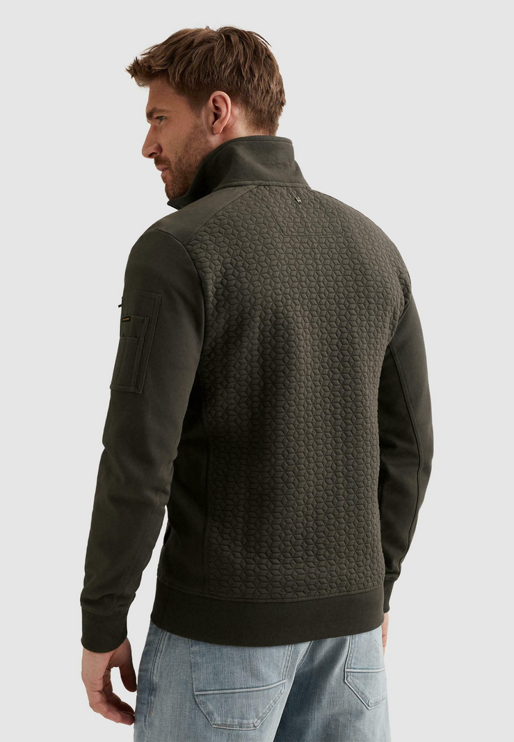 Herren-Rollkragen-Strickjacke mit Reißverschluss – Pullover mit Seitentaschen