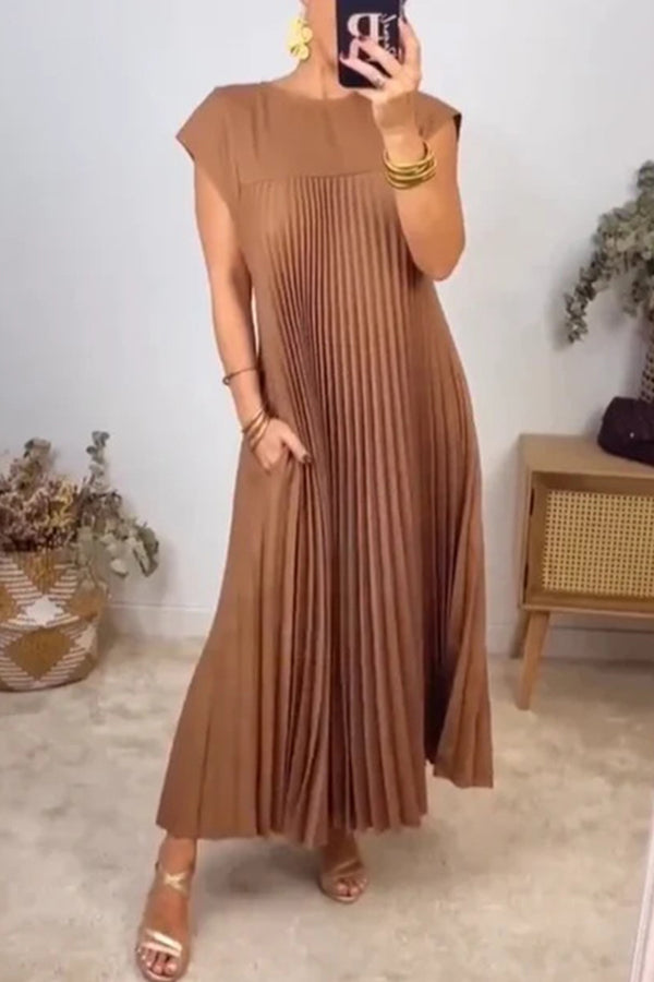 Damen Plissiertes Maxikleid