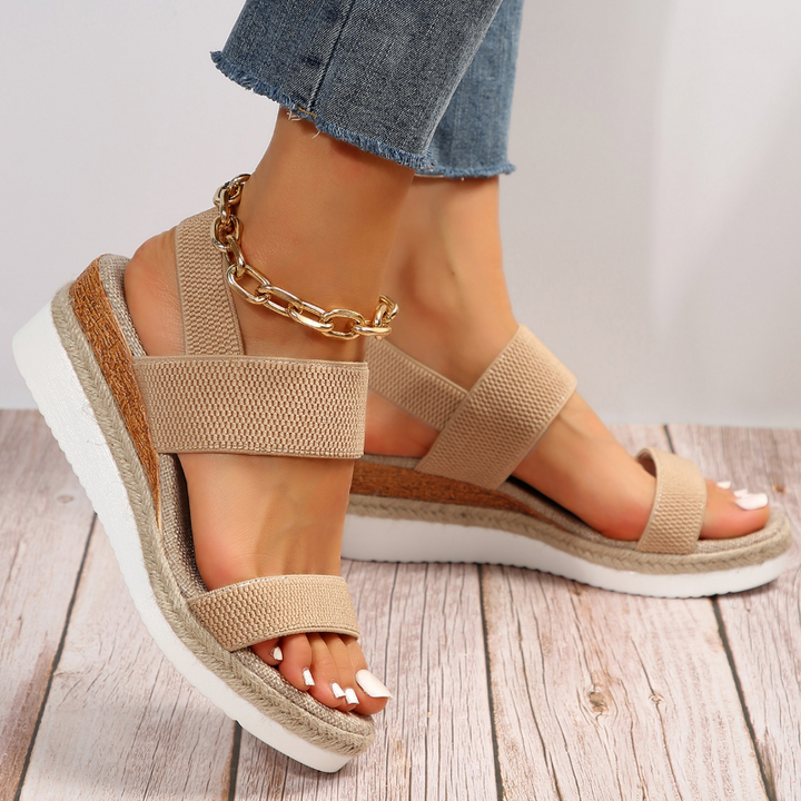 Damen Plattform Sandalen Mit Fußstütze