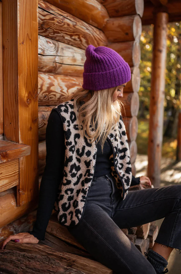 Strickjacke Mit Animal Print Und Reißverschluss