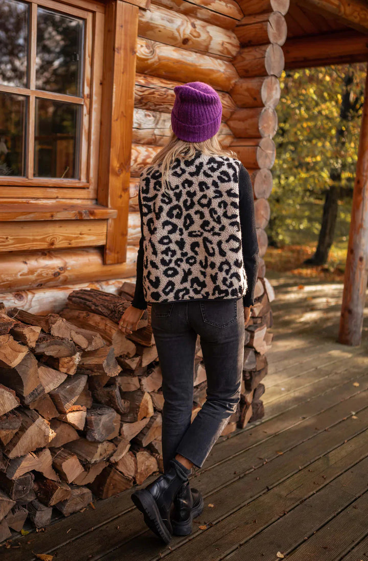 Strickjacke Mit Animal Print Und Reißverschluss