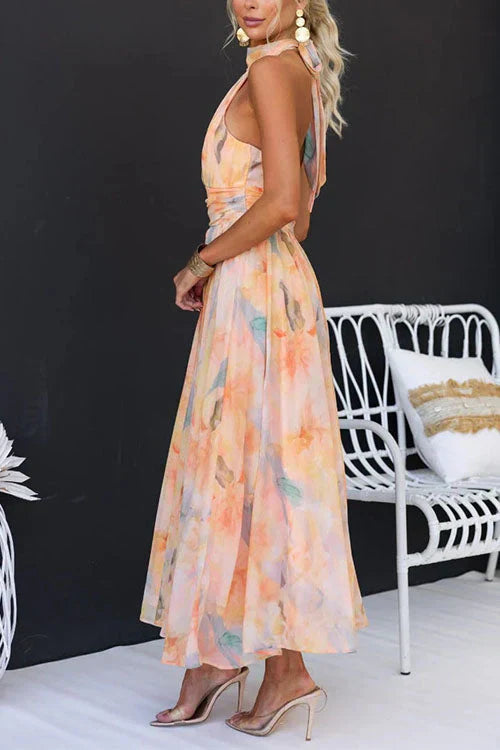 Ärmelloses Maxikleid mit Nackenbindung: Eleganz für besondere Anlässe 4