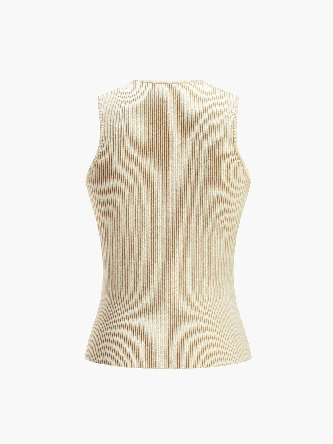 Ärmelloses, figurbetontes Rippstrick-Tanktop für Damen – Schmale Passform, Sommertop