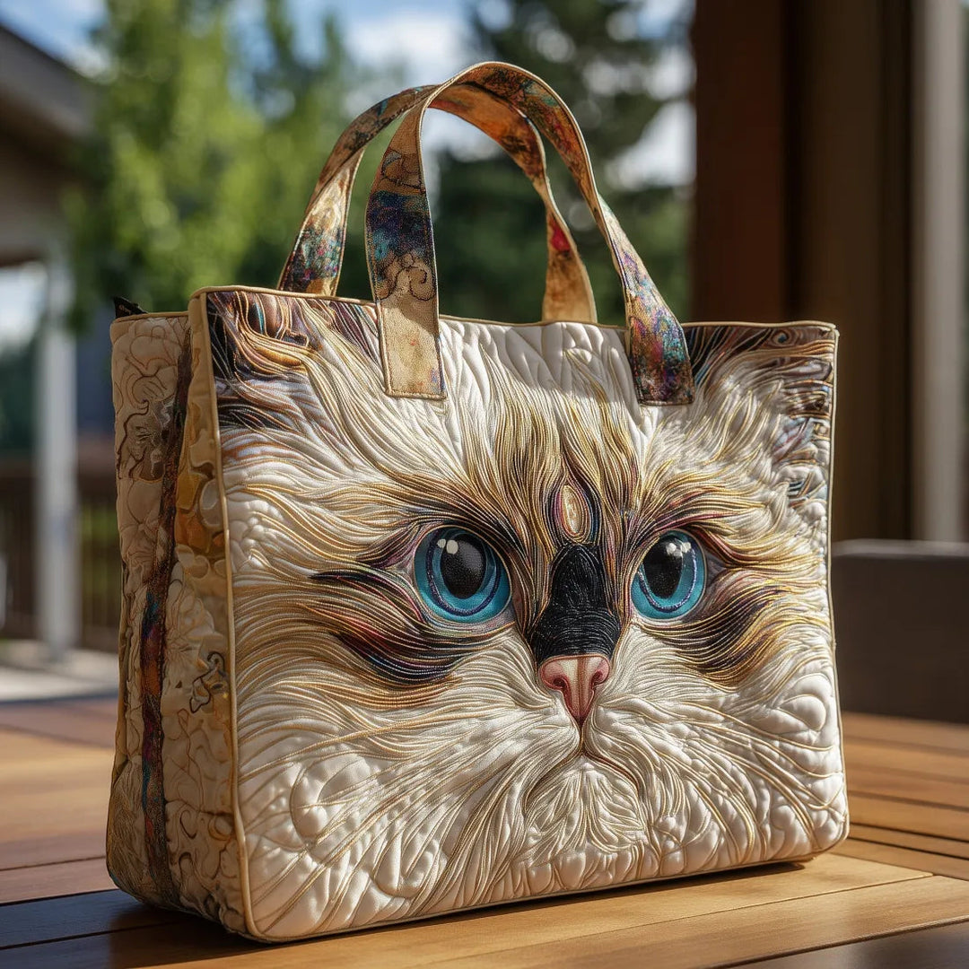 Basteltasche Weiße Katze: Stilvolles Accessoire für jeden Tag 0