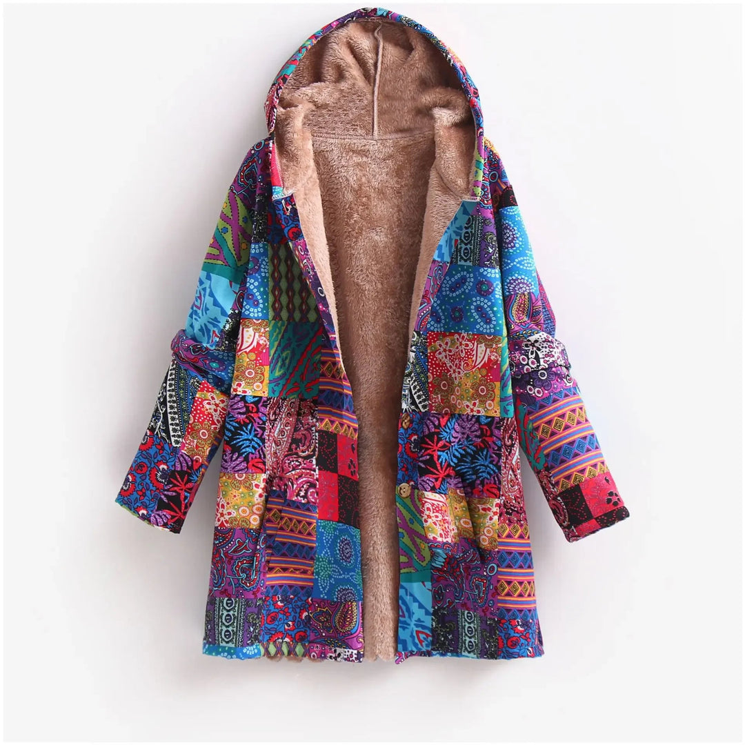 Bedruckte Fleece Jacke für Damen mit Kapuze – Stilvoll und Warm für Jede Gelegenheit 0