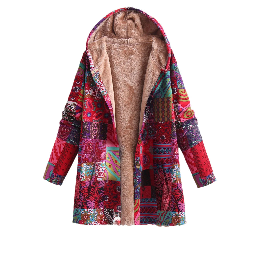 Bedruckte Fleece Jacke für Damen mit Kapuze – Stilvoll und Warm für Jede Gelegenheit 4