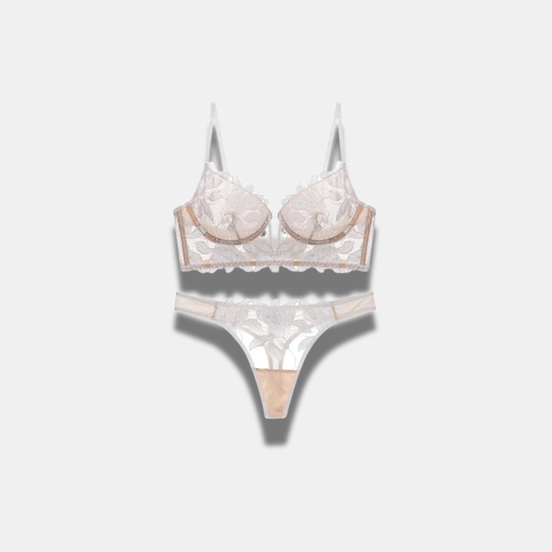 Damen Veredeltes Luxuriöses Französisches Spitzen Dessous Set