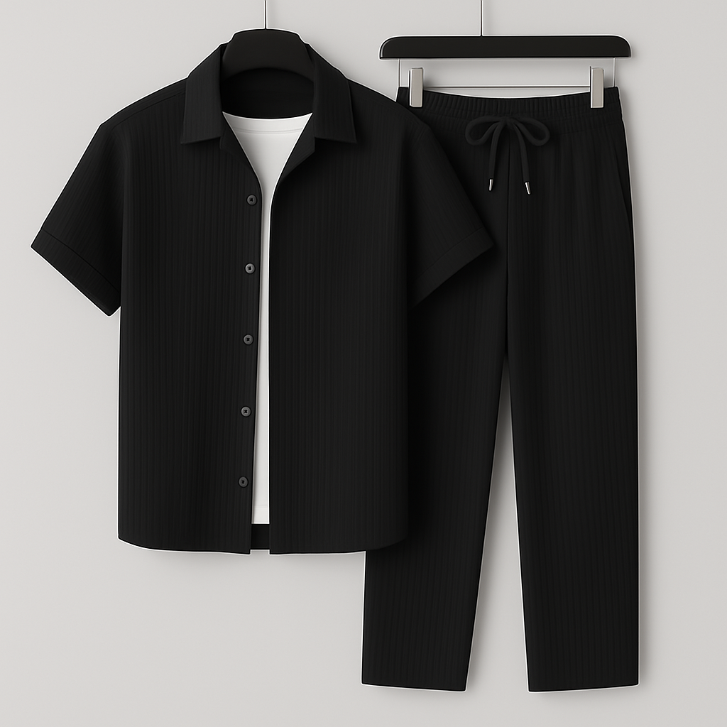 Herren Leinen Zweiteiler Set