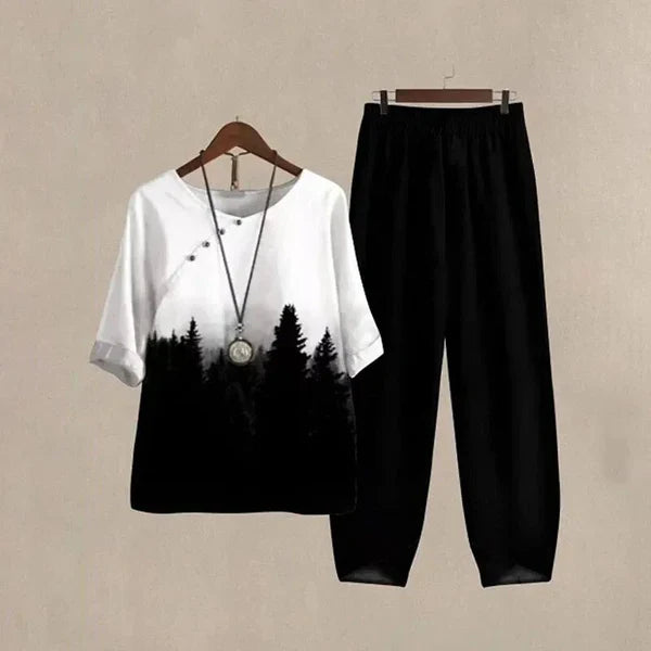 Damen Blumen Outfit Set
