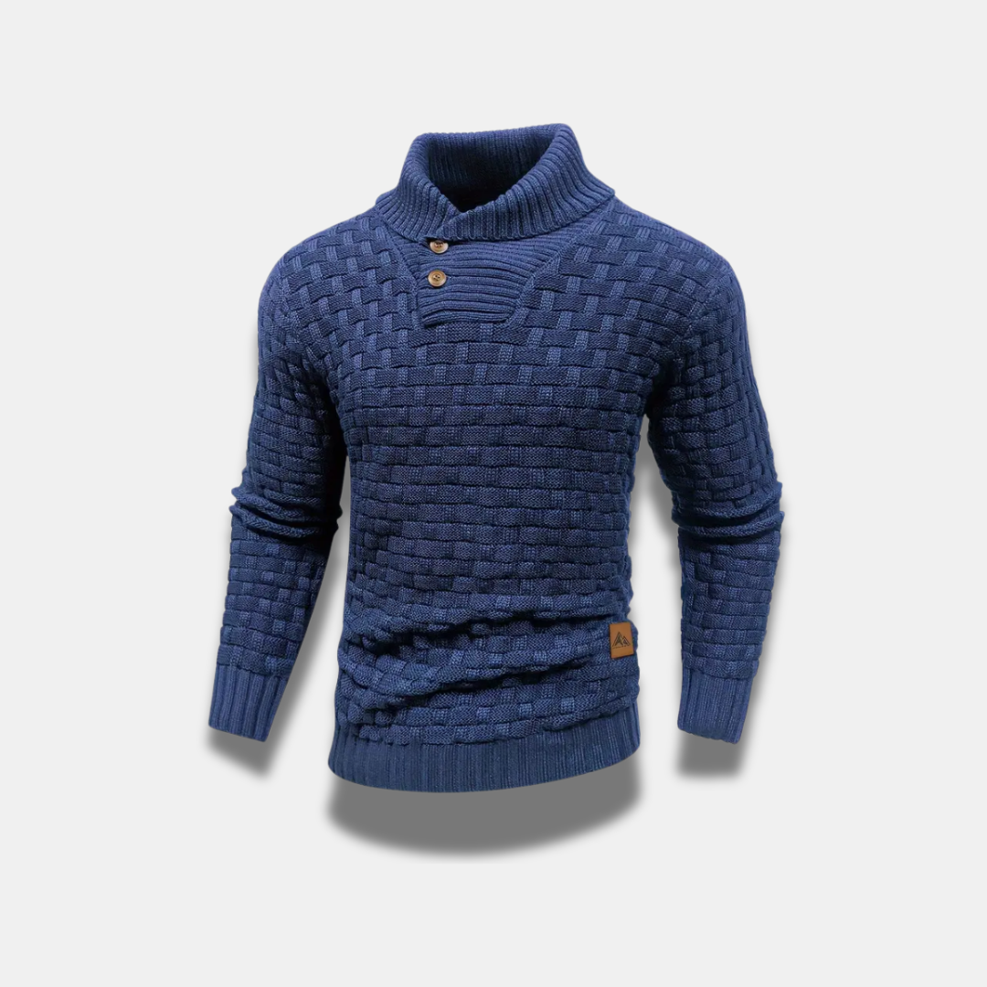 Hochwertiger, stilvoller Herren Strickpullover mit hohem Kragen