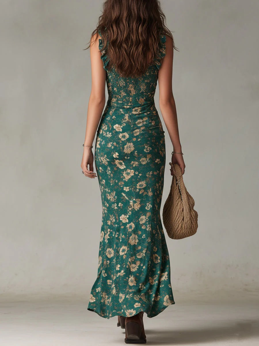 Böhmisches Maxikleid: Eleganter Blumenprint für Sommerpartys 2