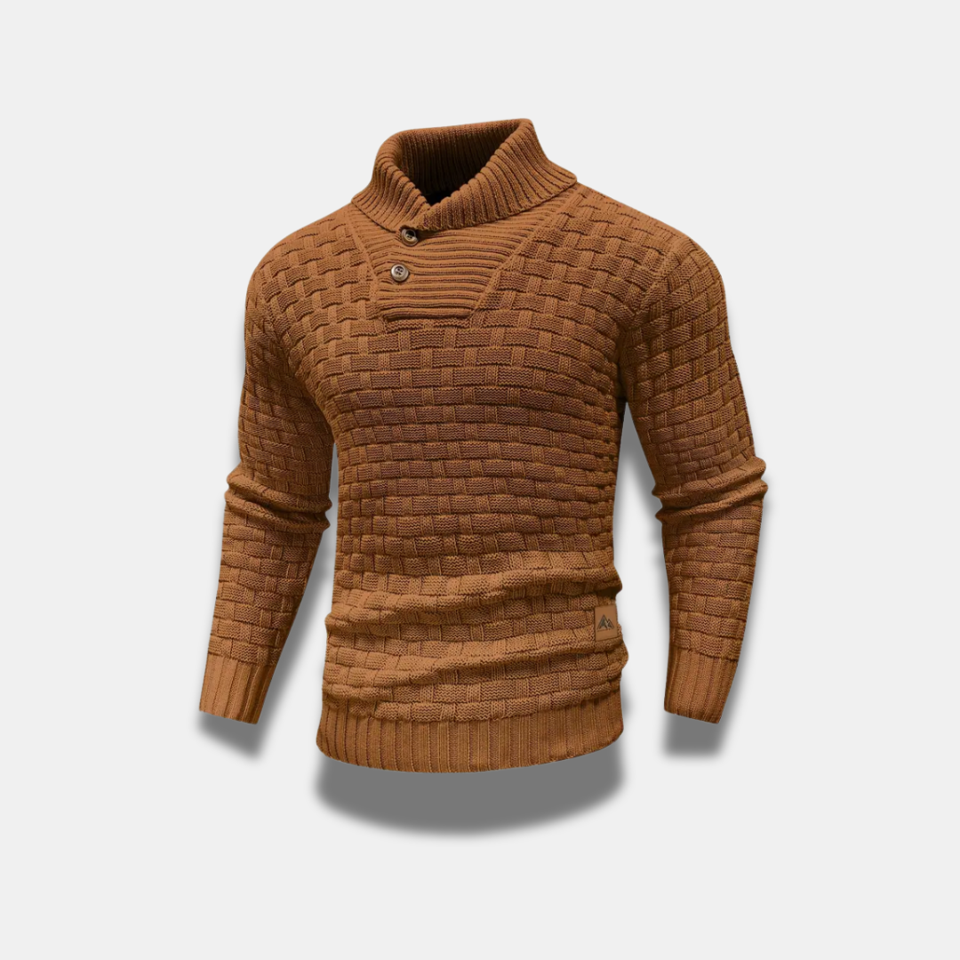 Hochwertiger, stilvoller Herren Strickpullover mit hohem Kragen