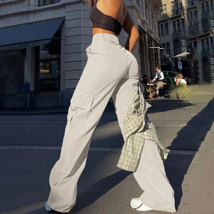 Damen High-Waist Cargo Hose – Locker Geschnittene Utility Hose