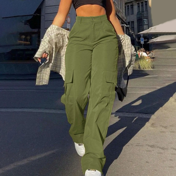 Damen High-Waist Cargo Hose – Locker Geschnittene Utility Hose