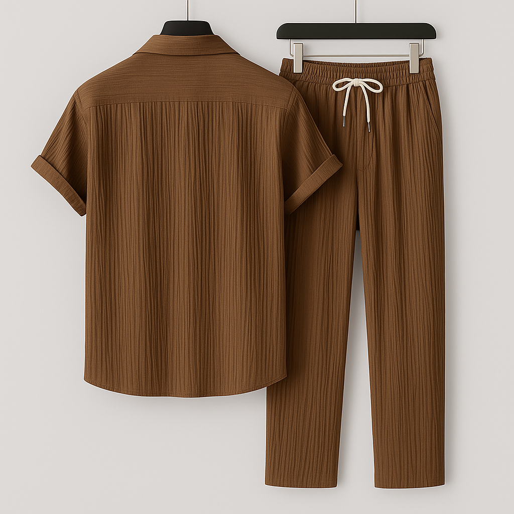 Herren Leinen Zweiteiler Set