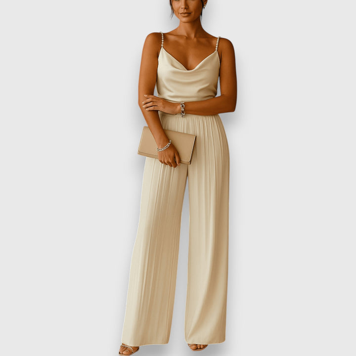 Damen Ärmelloser Jumpsuit Aus Seide