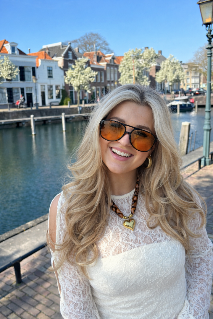Vintage 70er Stil Sonnenbrille Übergroßer Rahmen – UV Schutz Brille