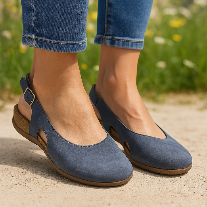 Geschlossene Ledersandalen für Damen