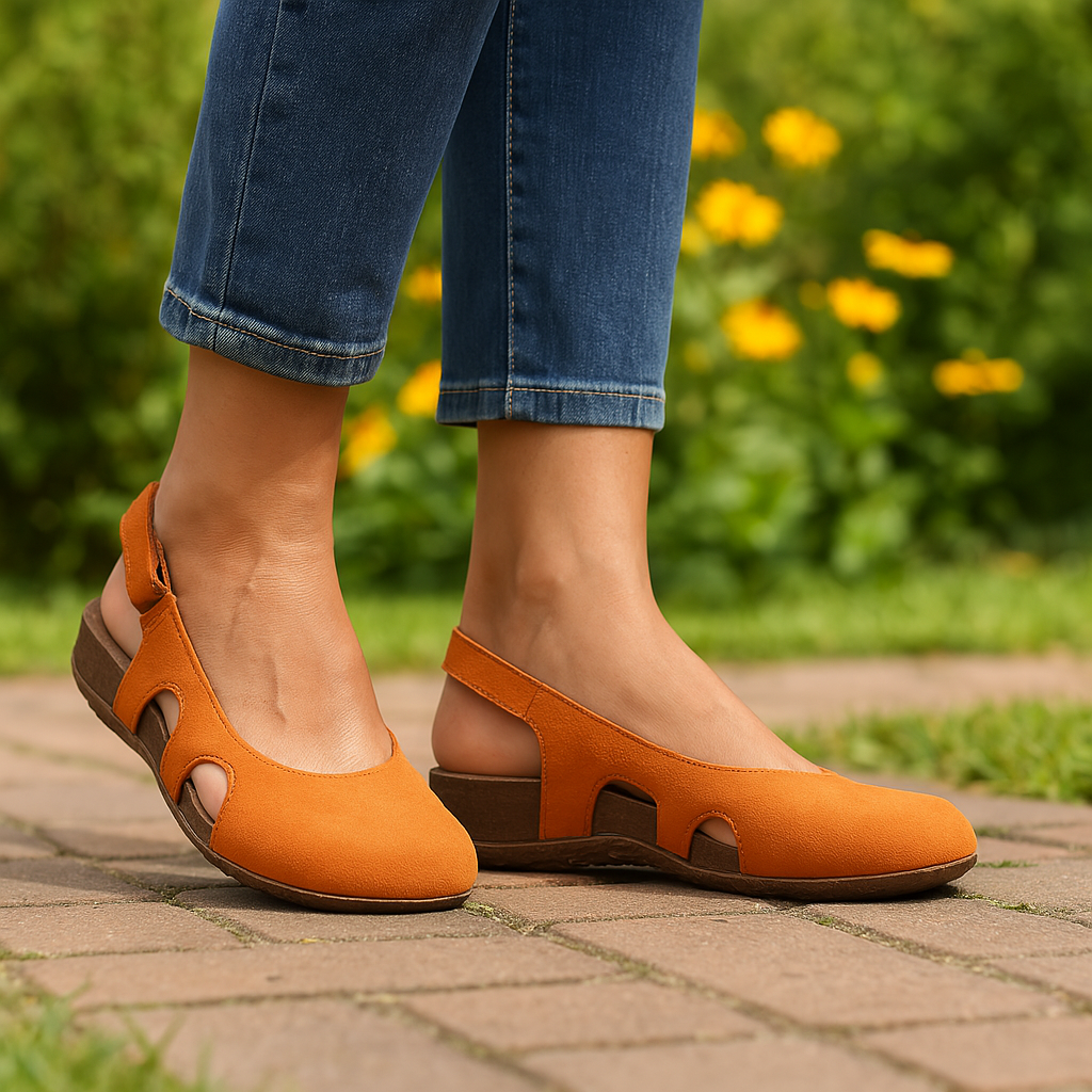 Geschlossene Ledersandalen für Damen