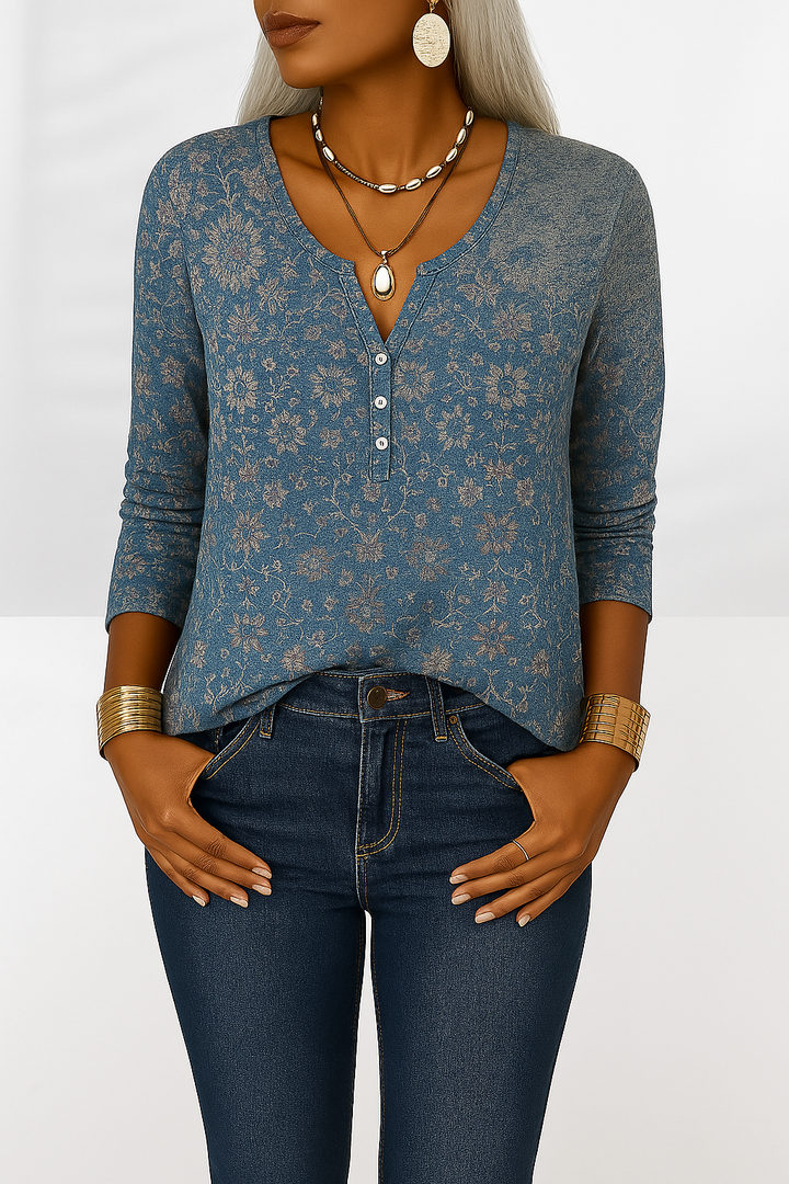 Damen Boho Langarmbluse