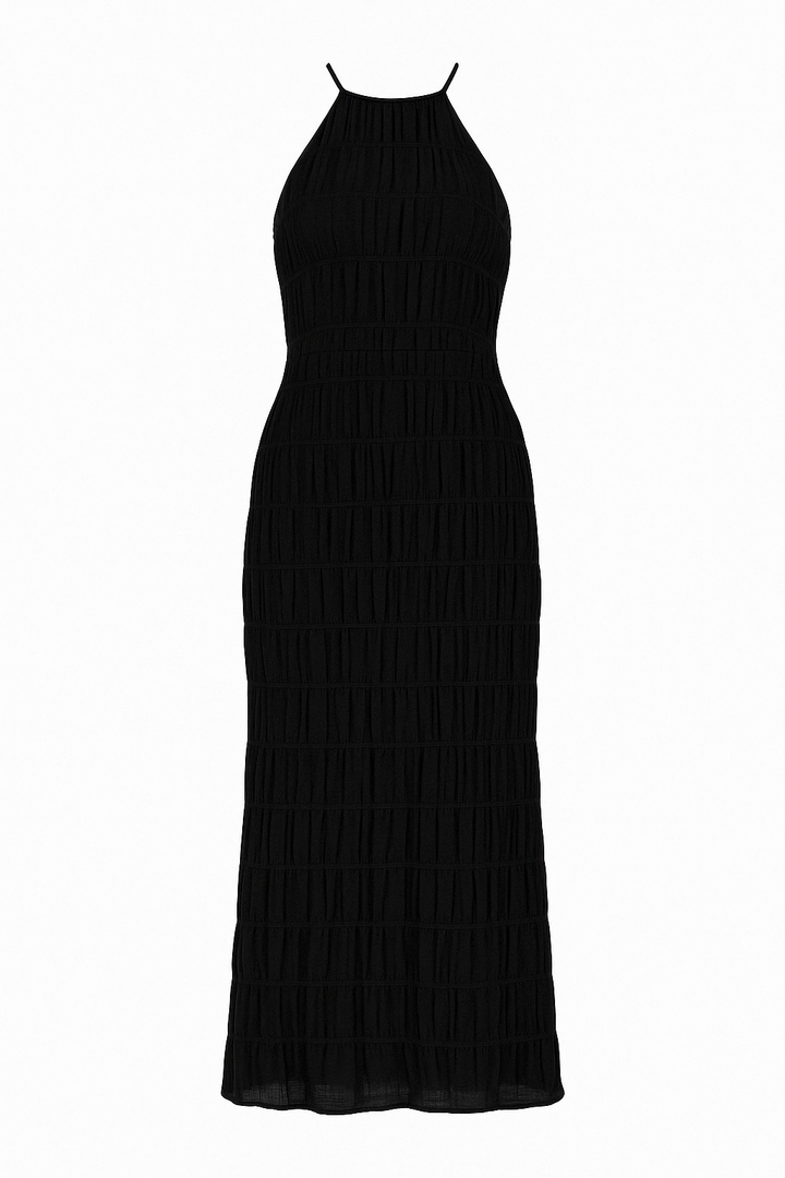 Halter Neck Raffung Kleid Für Damen