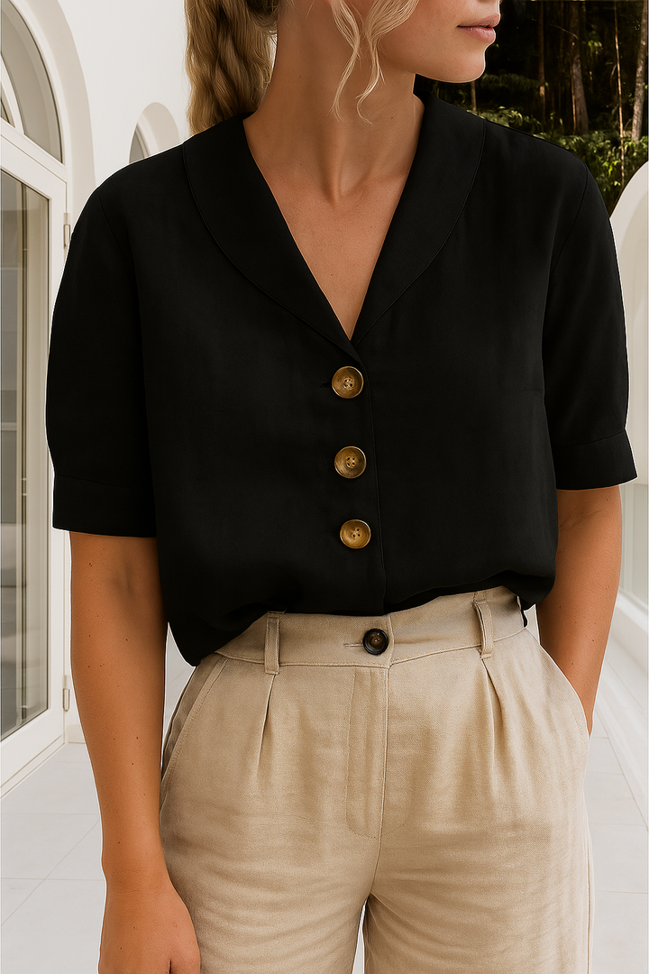 Leichte Leinenbluse mit Knopfleiste für Damen