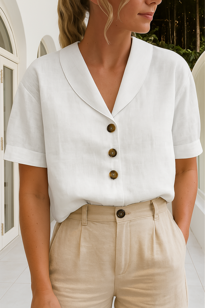 Leichte Leinenbluse mit Knopfleiste für Damen