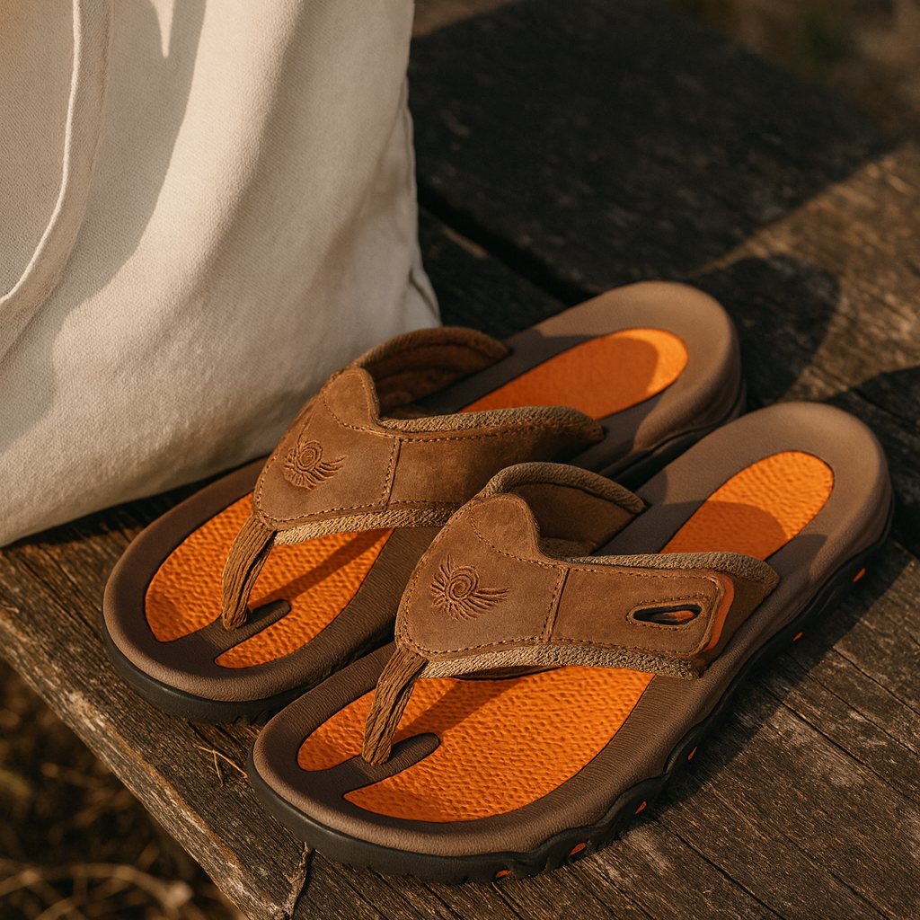 Herren Offene Leder Sandalen – Atmungsaktive Bequeme Sommer Schuhe