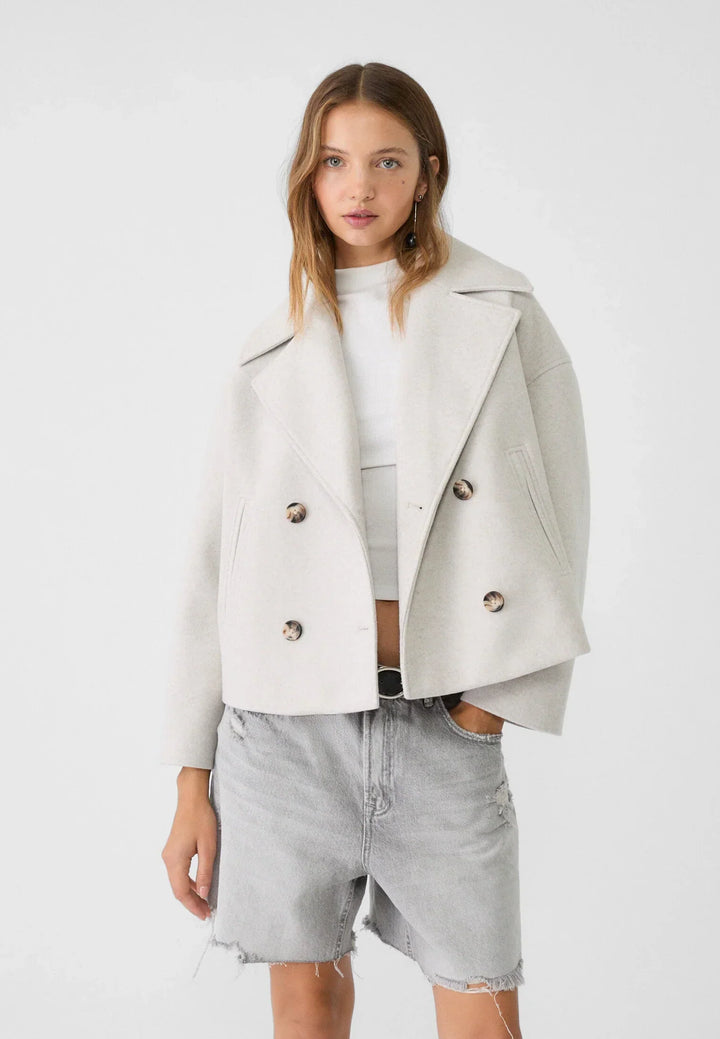 Megan | Elegante kurze Zweireiherjacke aus hochwertiger Wollmischung