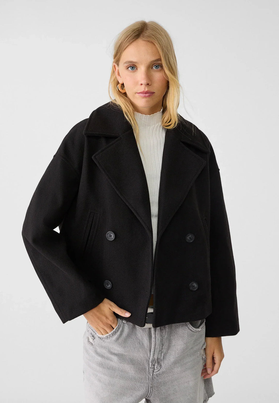 Megan | Elegante kurze Zweireiherjacke aus hochwertiger Wollmischung
