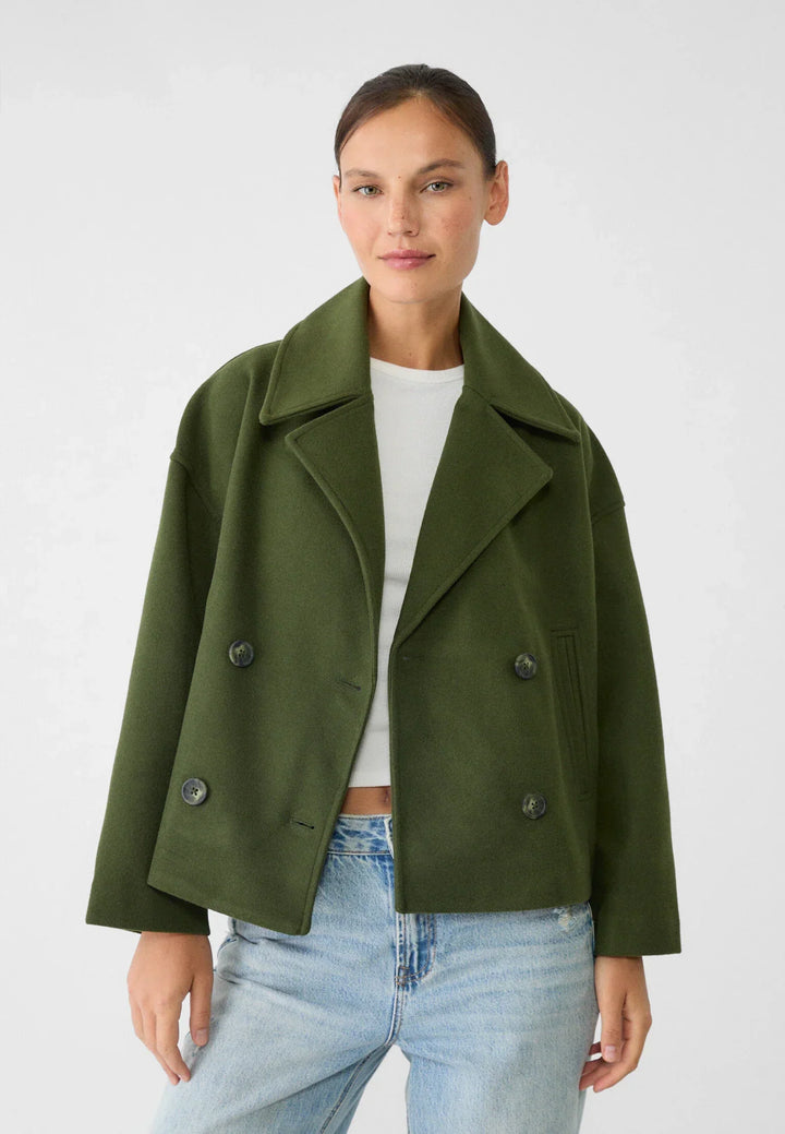 Megan | Elegante kurze Zweireiherjacke aus hochwertiger Wollmischung