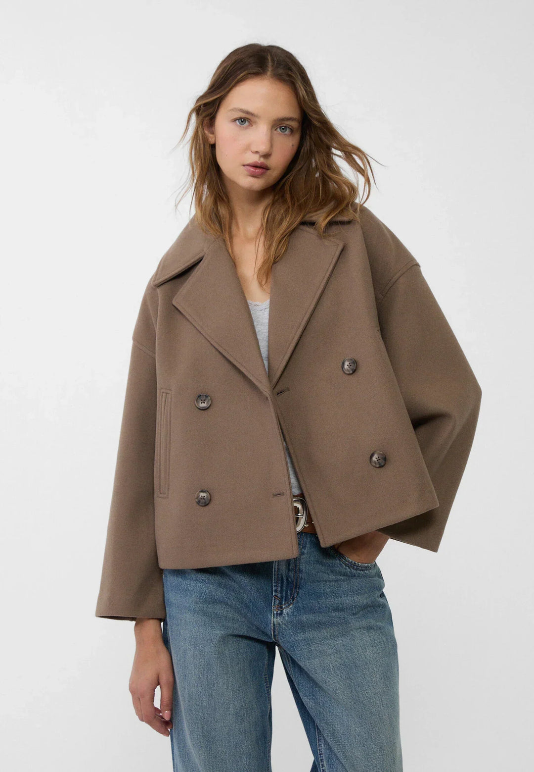 Megan | Elegante kurze Zweireiherjacke aus hochwertiger Wollmischung