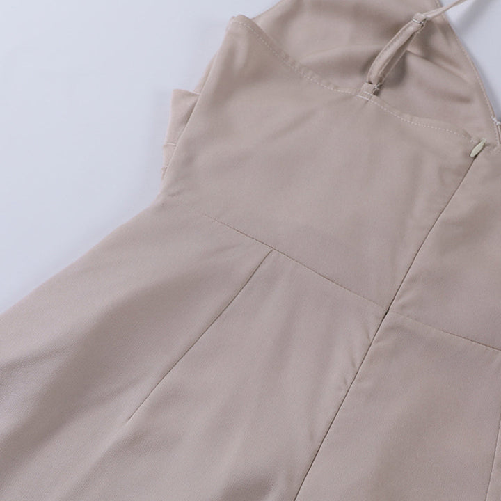 Ärmelloses Maxikleid für Damen mit tiefem V-Ausschnitt und vorderem Schlitz – Elegantes Abendkleid