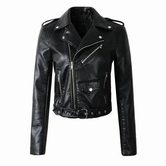 Damen Bikerjacke mit Reißverschluss – Stylische Jacke für Vielseitige Outfits 0