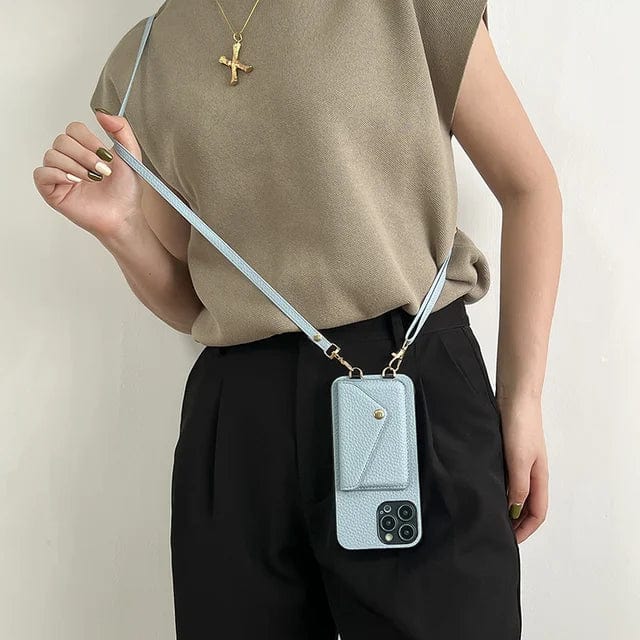 Damen Handyhülle Leder Crossbody mit Kartenfach Urban Chic