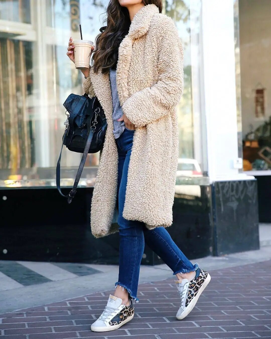 Damen Lange Fleecejacke für Stil und Wärme im Winter 0