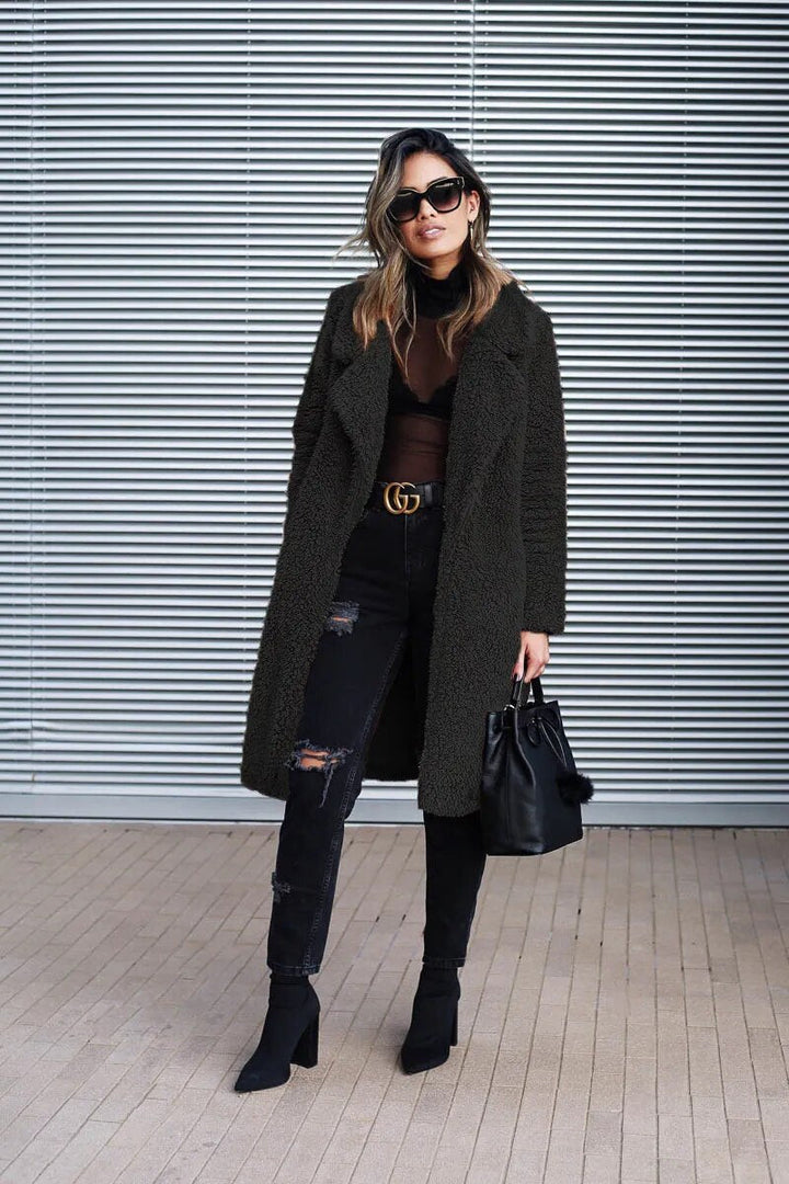 Damen Lange Fleecejacke für Stil und Wärme im Winter 5