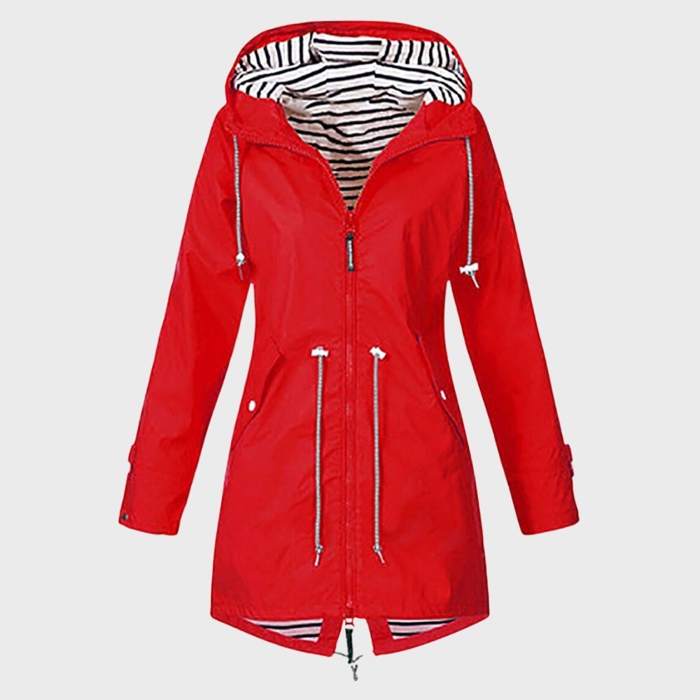 Damen Lange Regenjacke mit Kapuze – Stilvoll und Funktional bei jedem Wetter 0