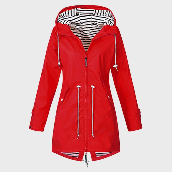 Damen Lange Regenjacke mit Kapuze – Stilvoll und Funktional bei jedem Wetter 0