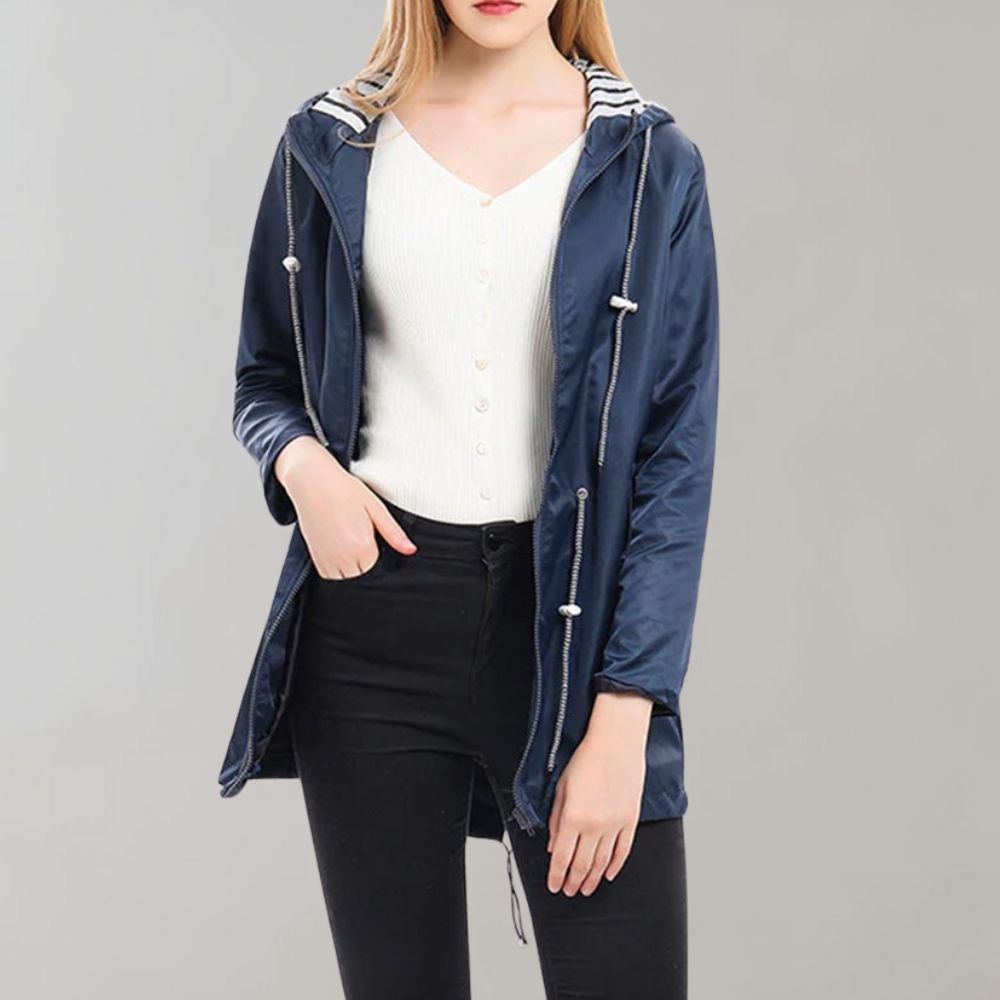 Damen Lange Regenjacke mit Kapuze – Stilvoll und Funktional bei jedem Wetter 1