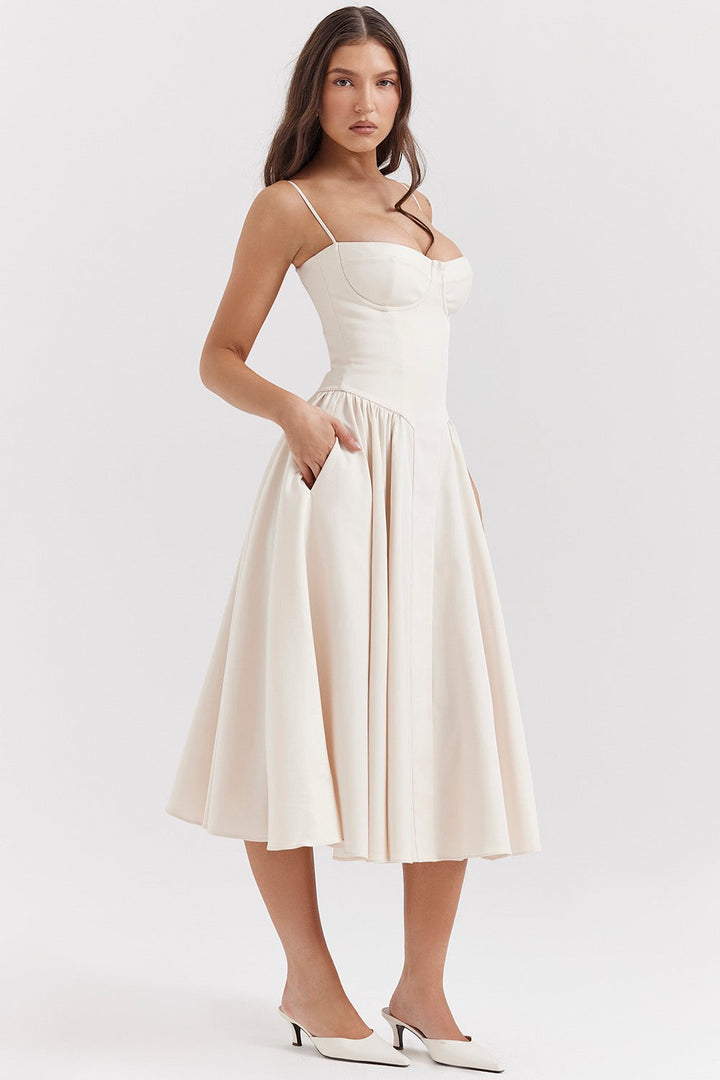 Damen Midikleid mit Herzausschnitt: Elegante Passform für Hochzeiten 1