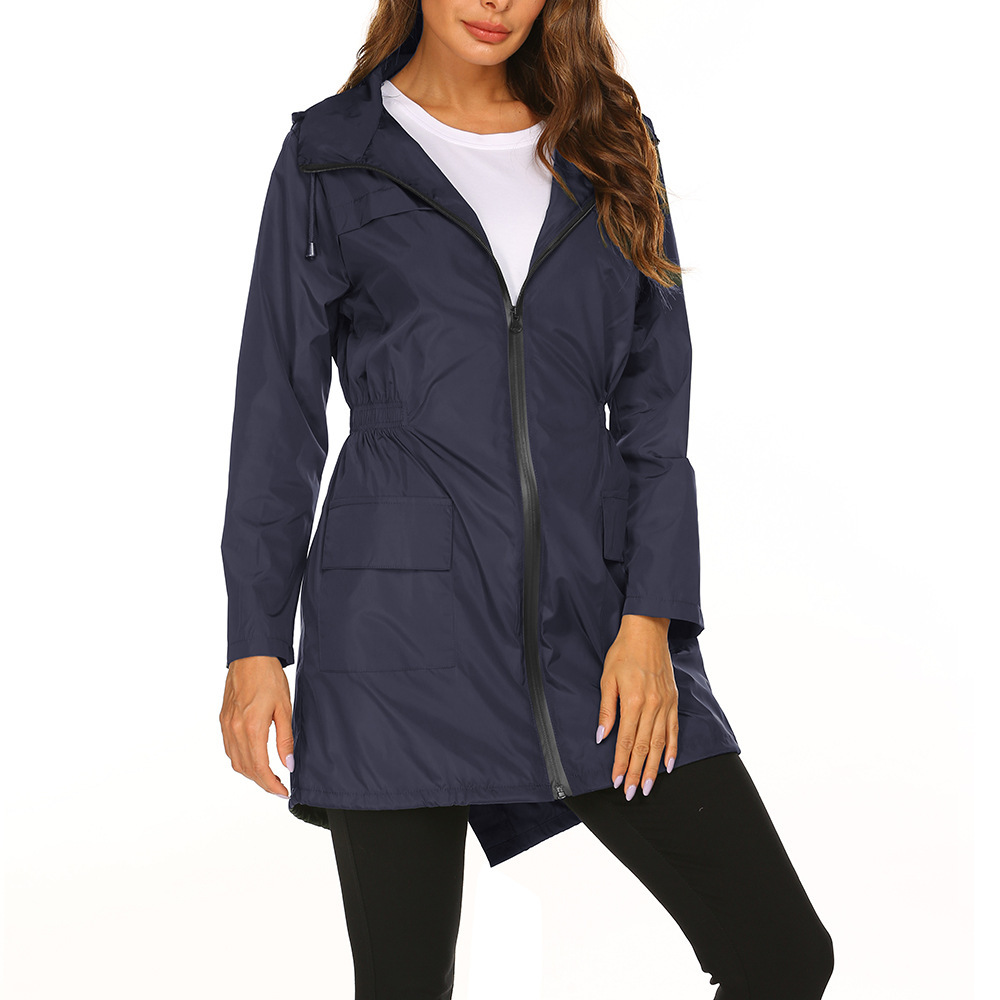 Damen Regenjacke mit Kapuze – Stilvoller Schutz vor Regen und Wind 0
