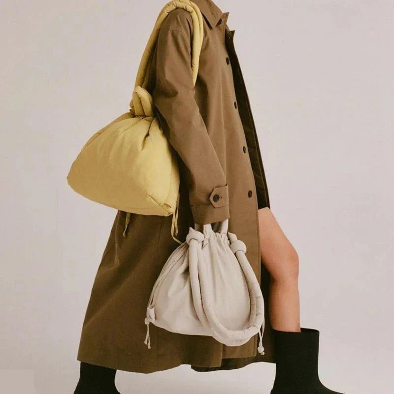 Damen Schultertasche Kunstleder Elegantes Steppmuster Geräumig